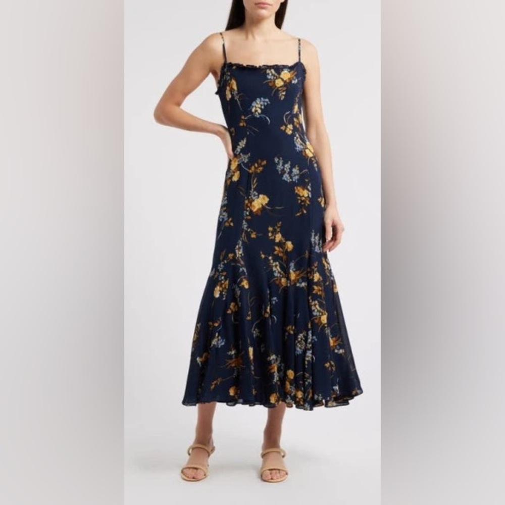 Reformation Lilibet Floral Ruffle Dress Seychelle 4 - Picture 2 of 2